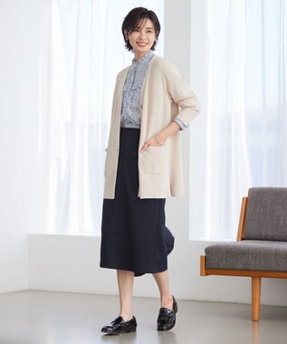 J.PRESS LADIES 【洗える】 LIBERTY Honeydew/Kate&Mil フリルネック ブラウス ブルー系5