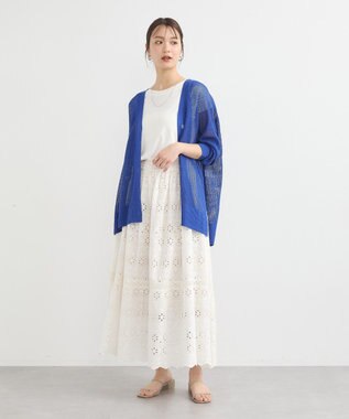 earth music&ecology メッシュルーズカーディガン Blue