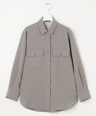 自由区 【洗える】ハイツイストシャツ ブラウス グレー