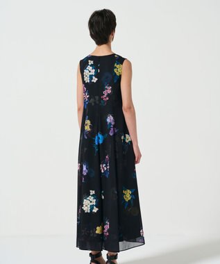 GRACE CONTINENTAL ボタニカルレイヤードワンピース ブラック