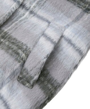 earth music&ecology チェックシャギーコート Check Gray