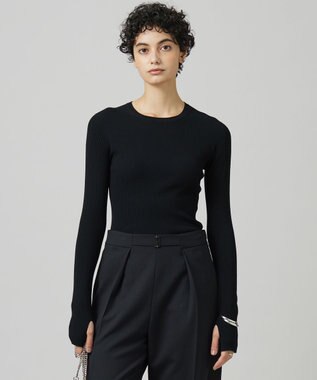 【CLASSY.1月号掲載・洗える】ハイゲージリブベーシック プルオーバーニット