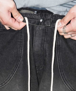 WEGO スウィッチングデニムカーゴショーツ デニムブラックソノタ