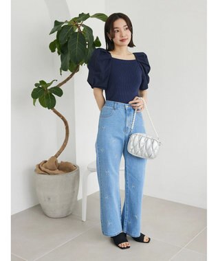 Green Parks ・ＡＮＤ　ＳＥＡＲＣＨ　布帛スリーブニットプルオーバー Navy