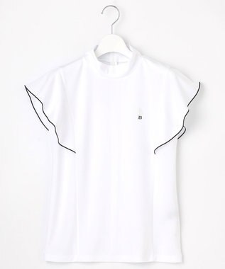 23区GOLF 【WOMEN】【吸水速乾】フレアスリーブ モックネックシャツ ホワイト系