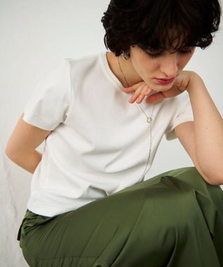 GRACE CONTINENTAL サテンストレートスカート カーキ