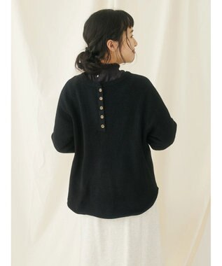 CRAFT STANDARD BOUTIQUE ７Ｇモールニット　ヘンリーＰＯ　Ｌ／Ｓ Black