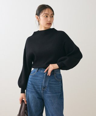 Green Parks ・ｓｗｉｎｇ　ｂｙ　ボトルネックカラーニット Black