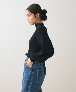 Green Parks ・ｓｗｉｎｇ　ｂｙ　ボトルネックカラーニット Black