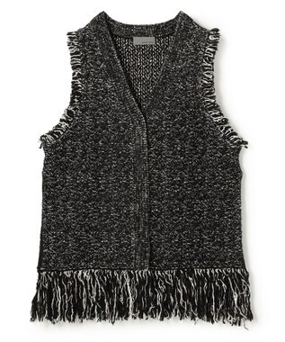 uncrave ツイードニット ジレ ブラック×オフ