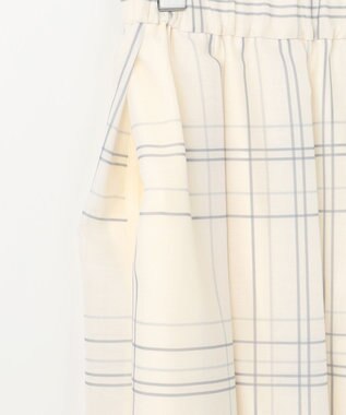 自由区 S 【SHIHOさん着用・洗える】エアリーウィンドウペンチェックプリント スカート エクリュ×グレー