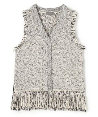 uncrave ツイードニット ジレ オフ×ブラック