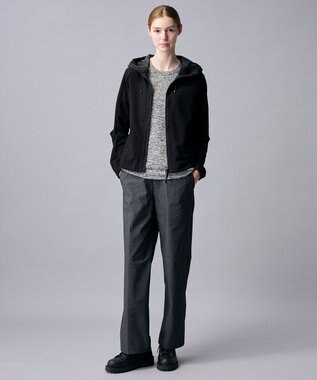 JOSEPH ABBOUD MOUNTAIN 【異素材コンビネーション】グリットワッフルアクティブパーカー ブラック系