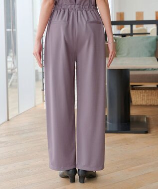 Tiaclasse 【洗える・接触冷感・紫外線ケア・サラごこち】選べるパンツ(テーパード/ワイド） ピンクモカ：ワイド