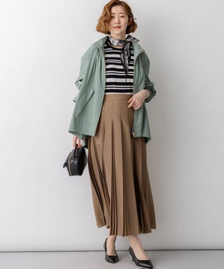 23区 2WAY ストレッチタフタ ボリュームスリーブブルゾン カーキ系