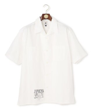 J.PRESS MEN 【AaronChang】【UNISEX】コットンダンガリー オープンカラーシャツ / Baggy-Fit ホワイト系