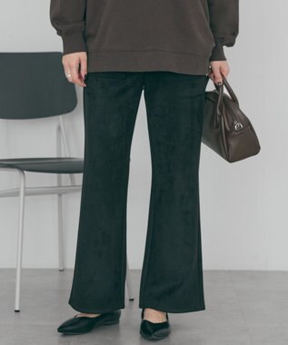 AMERICAN HOLIC ヌバック調ベイカーフレアパンツ Black