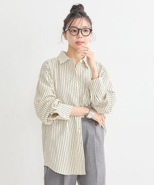 earth music&ecology サッカーストライプシャツ Black