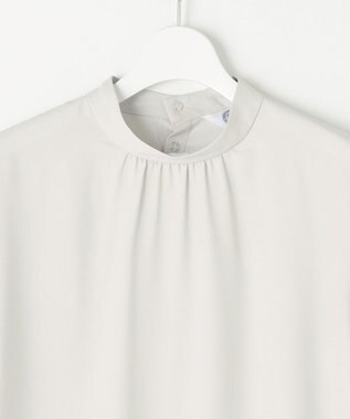 J.PRESS LADIES L 【洗える】ヌーディスバックサテン ボウタイ ブラウス ライトグレー系