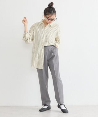 earth music&ecology サッカーストライプシャツ Black