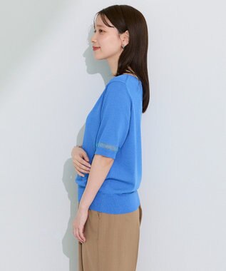 Green Parks 袖シアーニットプルオーバー Blue