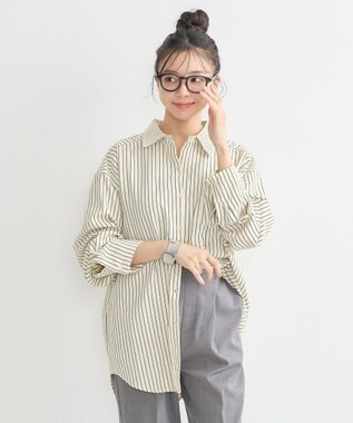 earth music&ecology サッカーストライプシャツ Black