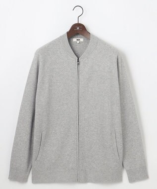 JOSEPH ABBOUD 【キングサイズ・チクチクしない/洗える/3シーズン対応】ＳＮＯＷＹボーダー ニットブルゾン ライトグレー系