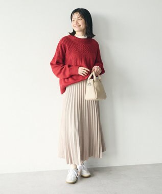 CRAFT STANDARD BOUTIQUE アコーディオンプリーツスカート Gray Beige