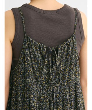 Green Parks 楊柳クレープボリュームキャミワンピース Yellow