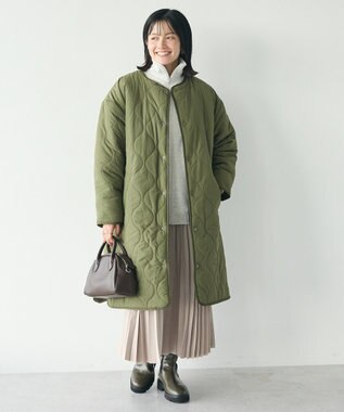 CRAFT STANDARD BOUTIQUE アコーディオンプリーツスカート Gray Beige