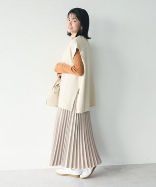 CRAFT STANDARD BOUTIQUE アコーディオンプリーツスカート Gray Beige