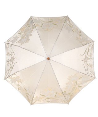 槇田商店 絵おり 百合(ゆり) 折りたたみ傘 クリーム クリーム
