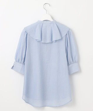 Feroux 【洗える】ラッフルフリル ブラウス スカイブルー系