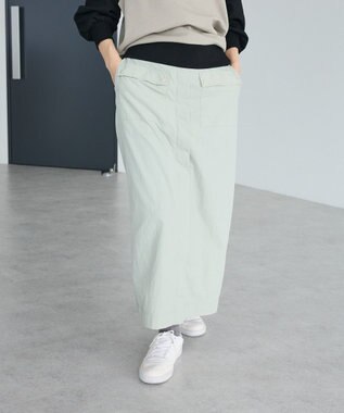 CRAFT STANDARD BOUTIQUE ナイロンダブルウエストIラインスカート Light Beige