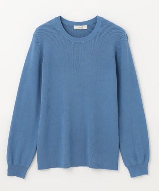 ANY パフスリーブリブニット ブルー