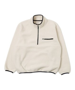 WEGO 【ユニセックス着用】フリース　ハーフZIPプルオーバー オフホワイト