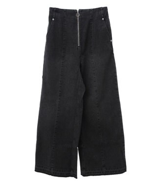 Green Parks ・ＳＵＧＡＲ　ＳＰＯＯＮデニムハイウエストワイドパン Black