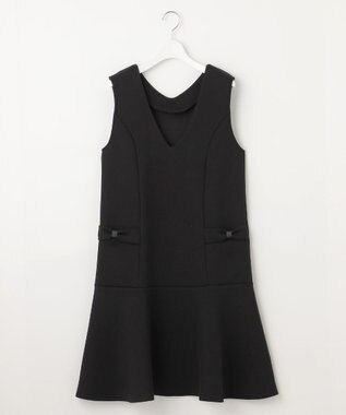 Feroux 【新型・洗える】リボンデザイン ダンボールワンピース ブラック系