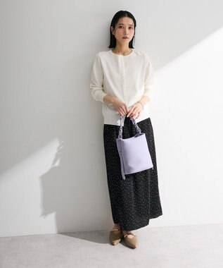 Green Parks パール調ボタン付き２ＷＡＹニットプルオーバー Off White