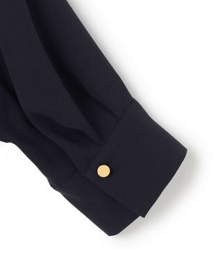 BEIGE， 【ご好評につき追加生産決定・洗える】FLEUR / スタンドカラープルオーバーブラウス Navy