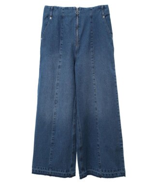 Green Parks ・ＳＵＧＡＲ　ＳＰＯＯＮデニムハイウエストワイドパン Indigo