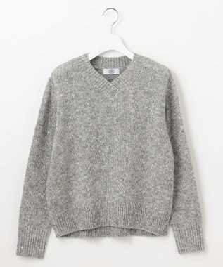 J.PRESS LADIES 【洗える】WARMY LUREX Vネック ニット グレー系