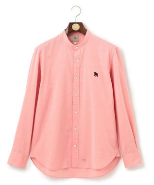 J.PRESS MEN 【WEB限定】ピンオックスバンドカラーバックブル シャツ レッド系