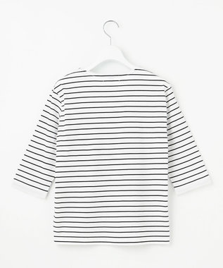 J.PRESS LADIES 【洗える】スムースジャージー ボーダー カットソー オフ×ブラック系