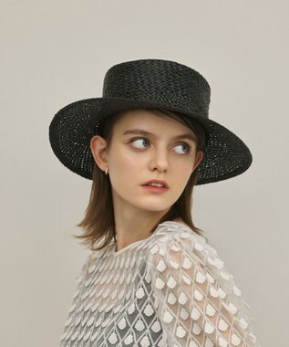 GRACE CONTINENTAL Ferrucio Vecchi チェーンハット ブラック