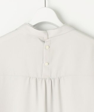 J.PRESS LADIES L 【洗える】ヌーディスバックサテン ボウタイ ブラウス ライトグレー系