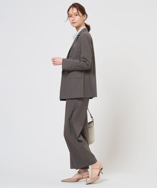 J.PRESS LADIES セルロースリネンストレッチ ダブル ジャケット スレート系