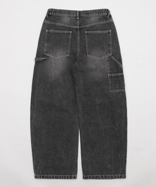 WEGO 【ユニセックス着用ITEM】イージーバレルレッグペインターパンツ デニムブラックソノタ