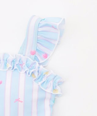 ANY KIDS 【UVカット】フリルワンピース水着 サックスブルー×アイス