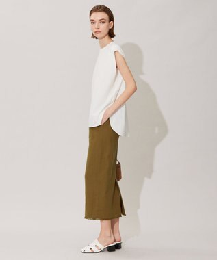 ICB 【接触冷感・UVカット・速乾・洗える】マットスキューバ  ノースリーブプルオーバー オフホワイト系